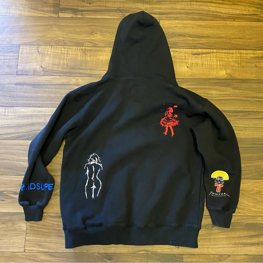Kidsuper Studios Embroidered-design hoodie Black Sz Small Men’s - Picture 5 of 11